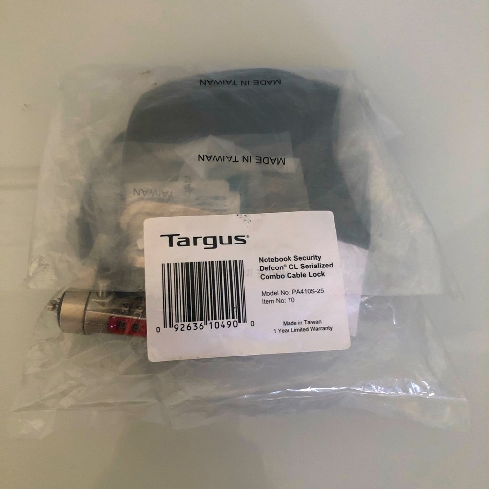 TARGUS SCL SERIES LAPTOP COMBINATION LOCK - NEW